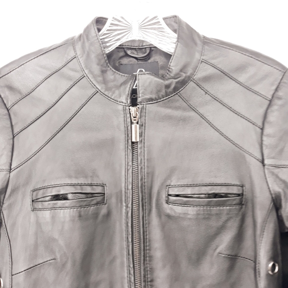 Rachel Zoe Moto Genuine Leather Jacket Size XXS - Picture 3 of 14